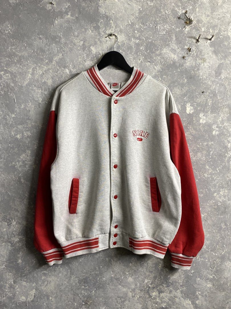 Vintage 90s Nike Varsity Jacket (Category: Coats, Jackets and Outerwear) located in Pasig City. Submitted by lumangkamisa (Listing ID 1459848055, Image 1). Description: XL made in USA minor color bleed.