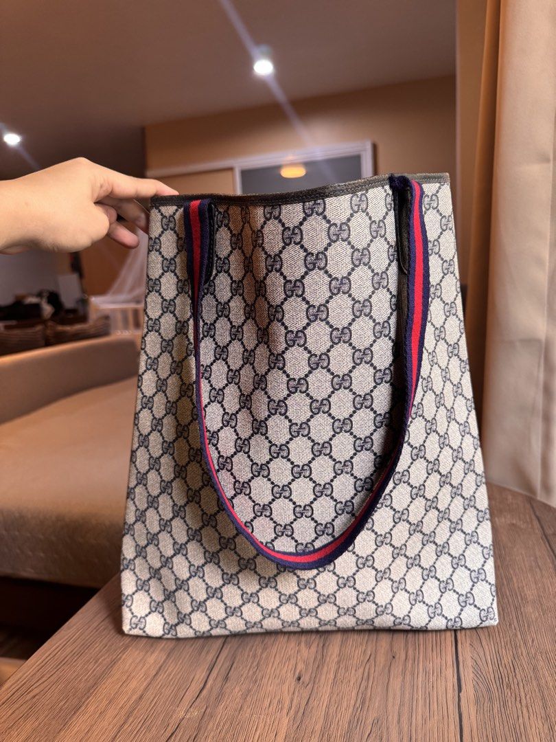 Vintage Gucci Cherry Line Tote (Category: Tote Bags) located in Bacolod City. Submitted by SOLunaStellar (Listing ID 1459717830, Image 3). Description: Bought in BookOff, Japan in 2025. Medium-Large. Authentic. Signs of wear as this is a fave bag! So so pretty in person. 💕 see last 2 pics (signs of use) Bought it for 8,000php secondhand RFS: Pregnancy Fund 💕.