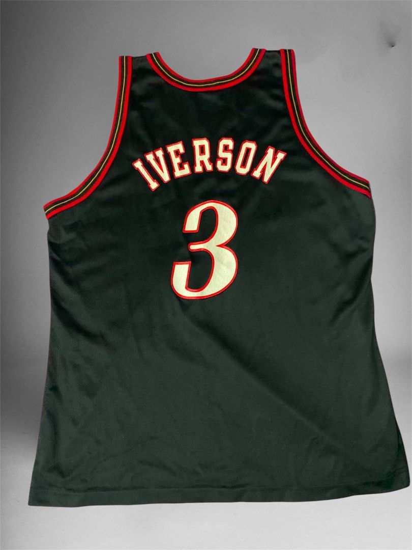 Vintage iverson champion jersey (Category: Activewear) located in Manila. Submitted by quincy3 (Listing ID 1459808853, Image 3). Description: - Authentic Allen Iverson #3 Philadelphia 76ers Jersey - Brand: Champion - Color: Black - Size: 44 - Classic basketball memorabilia - Ideal for any 76ers or NBA fan.