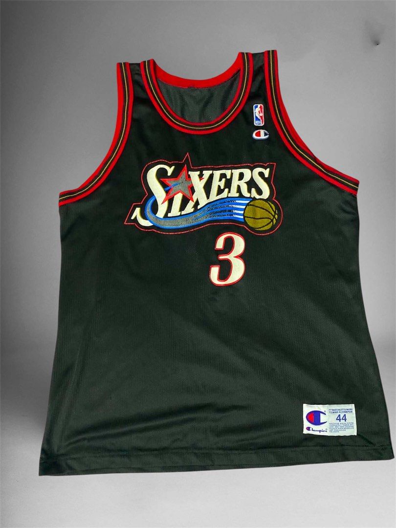 Vintage iverson champion jersey (Category: Activewear) located in Manila. Submitted by quincy3 (Listing ID 1459808853, Image 2). Description: - Authentic Allen Iverson #3 Philadelphia 76ers Jersey - Brand: Champion - Color: Black - Size: 44 - Classic basketball memorabilia - Ideal for any 76ers or NBA fan.