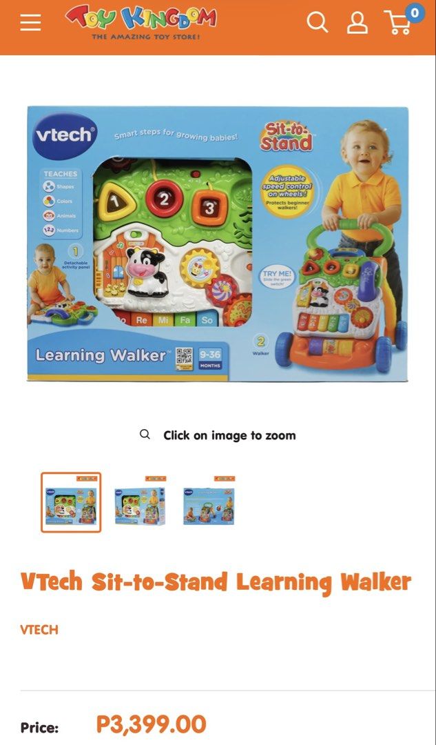 VTech Sit-to-Stand Learning Walker (Category: Infant Playtime) located in San Juan City. Submitted by sssyp (Listing ID 1459838663, Image 1). Description: Vtech walker Lightly used, no flaw, still like new No more box .