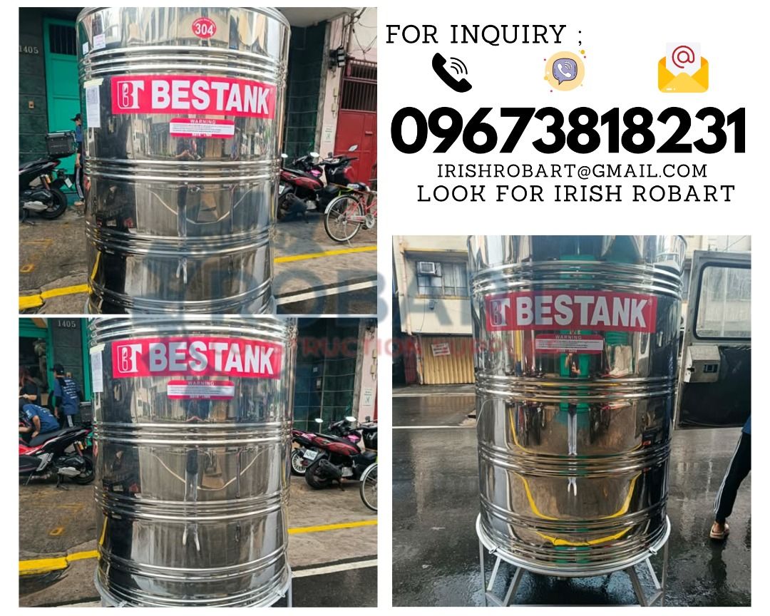 Water storage tank (Category: Construction Tools & Equipment) located in Manila. Submitted by irishrobart_22 (Listing ID 1459704308, Image 1). Description: Water storage tank (Vertical) Material: SS304 model: BSTR-1000 capacity: 1000L 𝑹𝑶𝑩𝑨𝑹𝑻 𝑪𝑶𝑵𝑺𝑻𝑹𝑼𝑪𝑻𝑰𝑶𝑵 𝑺𝑼𝑷𝑷𝑳𝑰𝑬𝑺 #RobartConstructionSupplies #constructionmaterials 🔵100% Trusted Supplier 🔵Competitive Price 🔵𝑾𝒆 𝒂𝒓𝒆 𝑫𝑻𝑰 𝑹𝒆𝒈𝒊𝒔𝒕𝒆𝒓𝒆𝒅 & 𝑩𝑰𝑹 𝐀𝐂𝐂𝐑𝐄𝐃𝐈