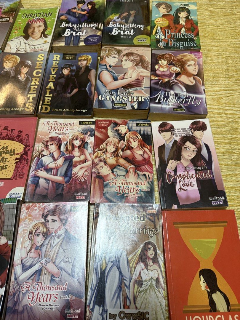 WATTPAD BOOKS DECLUTTERING (Category: Storybooks) located in Manila. Submitted by mikaaaa03 (Listing ID 1459697911, Image 2). Description: DECLUTTERING ₱80-120, PM FOR MORE DETAILS - COVERED W/PLASTIC COVER - FOXING - w/ NAME STAMP and date MOD: JNT DIRECT, LALAMOVE, OR YOU CAN BOOK YOUR OWN COURIER MOP: GCASH/MAYA.