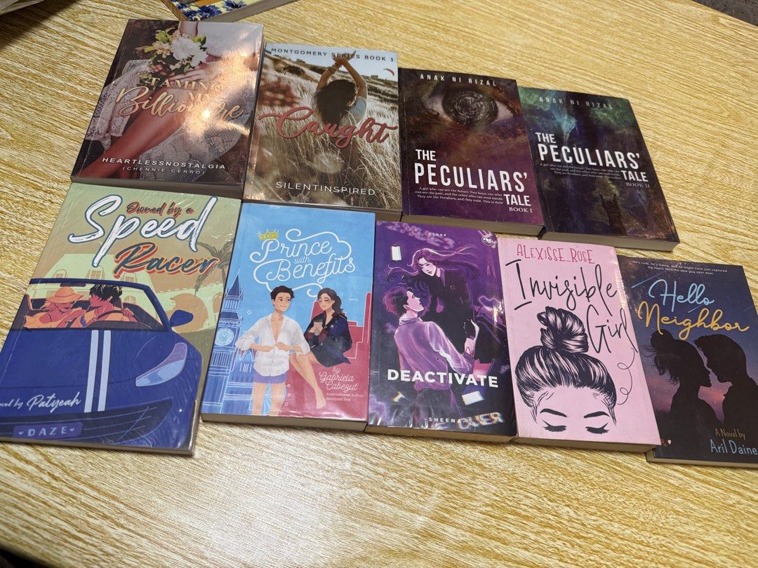 WATTPAD BOOKS DECLUTTERING (Category: Storybooks) located in Manila. Submitted by mikaaaa03 (Listing ID 1459697911, Image 3). Description: DECLUTTERING ₱80-120, PM FOR MORE DETAILS - COVERED W/PLASTIC COVER - FOXING - w/ NAME STAMP and date MOD: JNT DIRECT, LALAMOVE, OR YOU CAN BOOK YOUR OWN COURIER MOP: GCASH/MAYA.