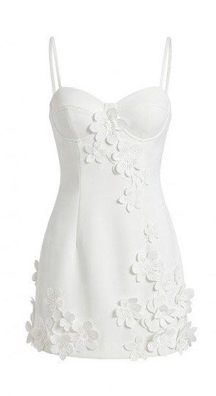White Floral Mini Dress Spaghetti Straps (Category: Dresses) located in Manila. Submitted by declutter.yna (Listing ID 1459736668, Image 1). Description: - White mini dress - Spaghetti straps - Short hemline - Ideal for parties and events.