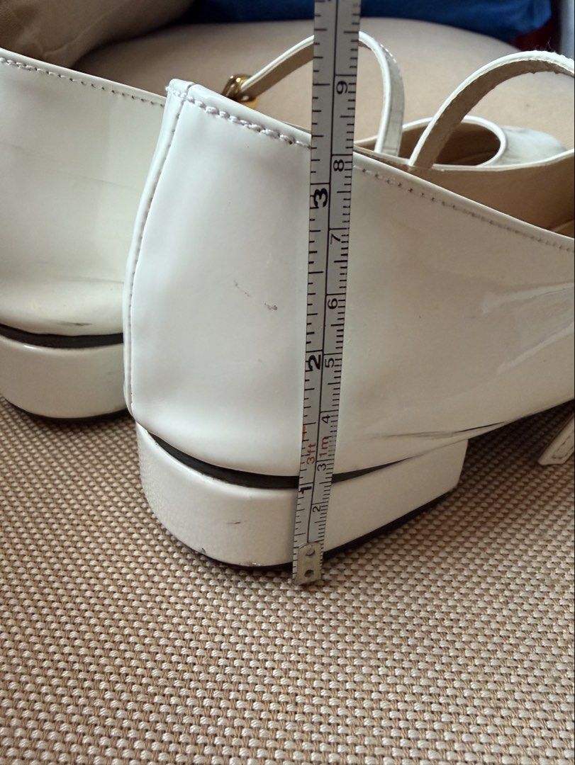 White shoes size 36 (Category: Babies & Kids Fashion) located in Cainta. Submitted by denden100 (Listing ID 1459761502, Image 3). Description: White mary jane shoes used for gala uniform. Size 36 (24cm) true to size With some signs of usage. Mode of payment: Gcash Shipping fee c/o buyer via lalamove or grab My location: Marcos Highway near SM Masinag.