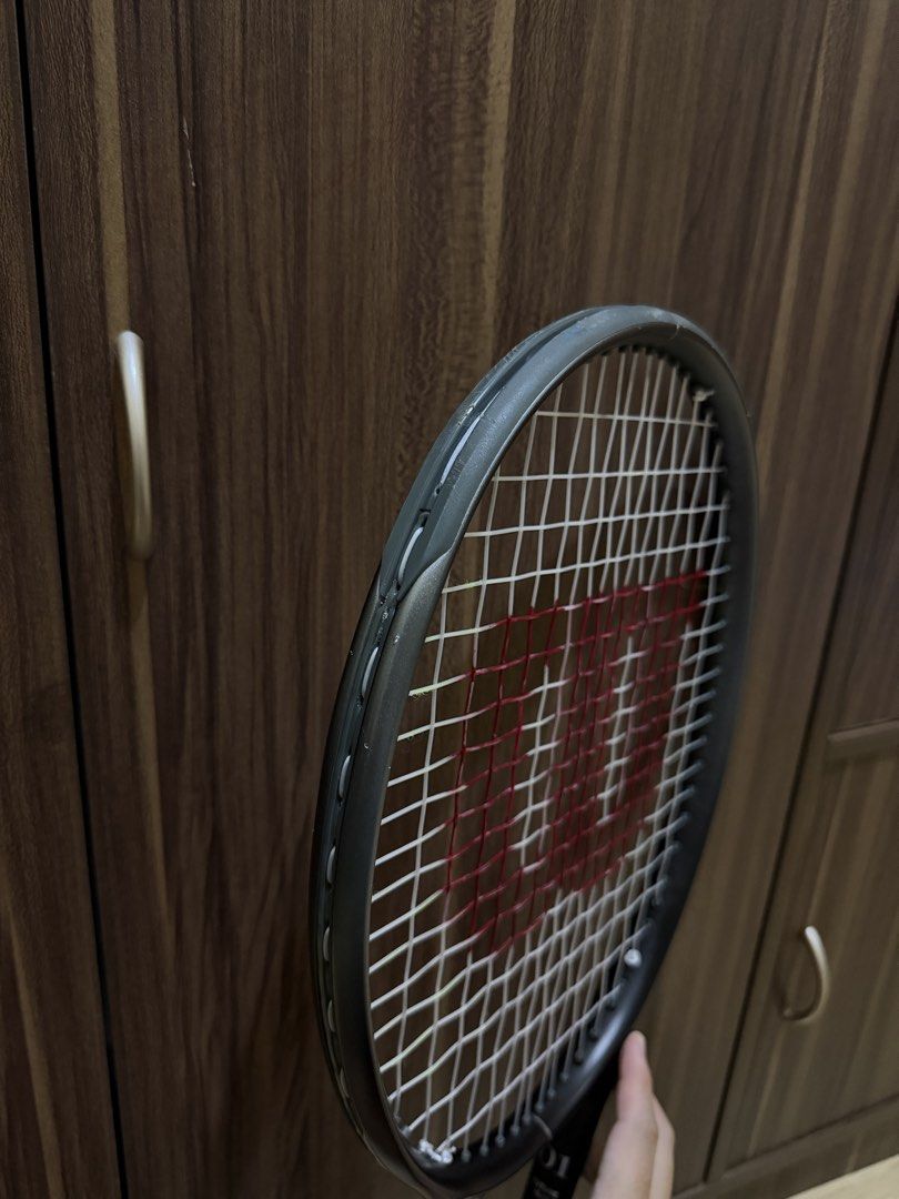 Wilson RF01 Future 16x19 Tennis Racket RF 01 (Category: Racket and Ball Sports) located in Batangas. Submitted by gerardtristan (Listing ID 1459804853, Image 3). Description: Wilson RF 01 Future tennis racket RF01 Future racquet - Head Size: 98 sq in - String Pattern: 16x19 - Unstrung Weight: 280g - Grip Size: 2 Bought June 15, 2026 Wilson Festival for P18,+++ Installed replacement grip (original brown leather inside unused) Grip (black yonex cur