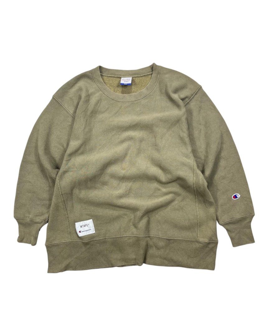 Wtaps x Champion Crewneck (Category: Coats, Jackets and Outerwear) located in Bacolod City. Submitted by piquedup.ph_v2 (Listing ID 1459859895, Image 1). Description: Wtaps x Champion Crewneck - Authentic Size: Large | 22x27 Condition: Excellent Color rate: 9.5/10 (Color may vary to lighting) Flaws: None.