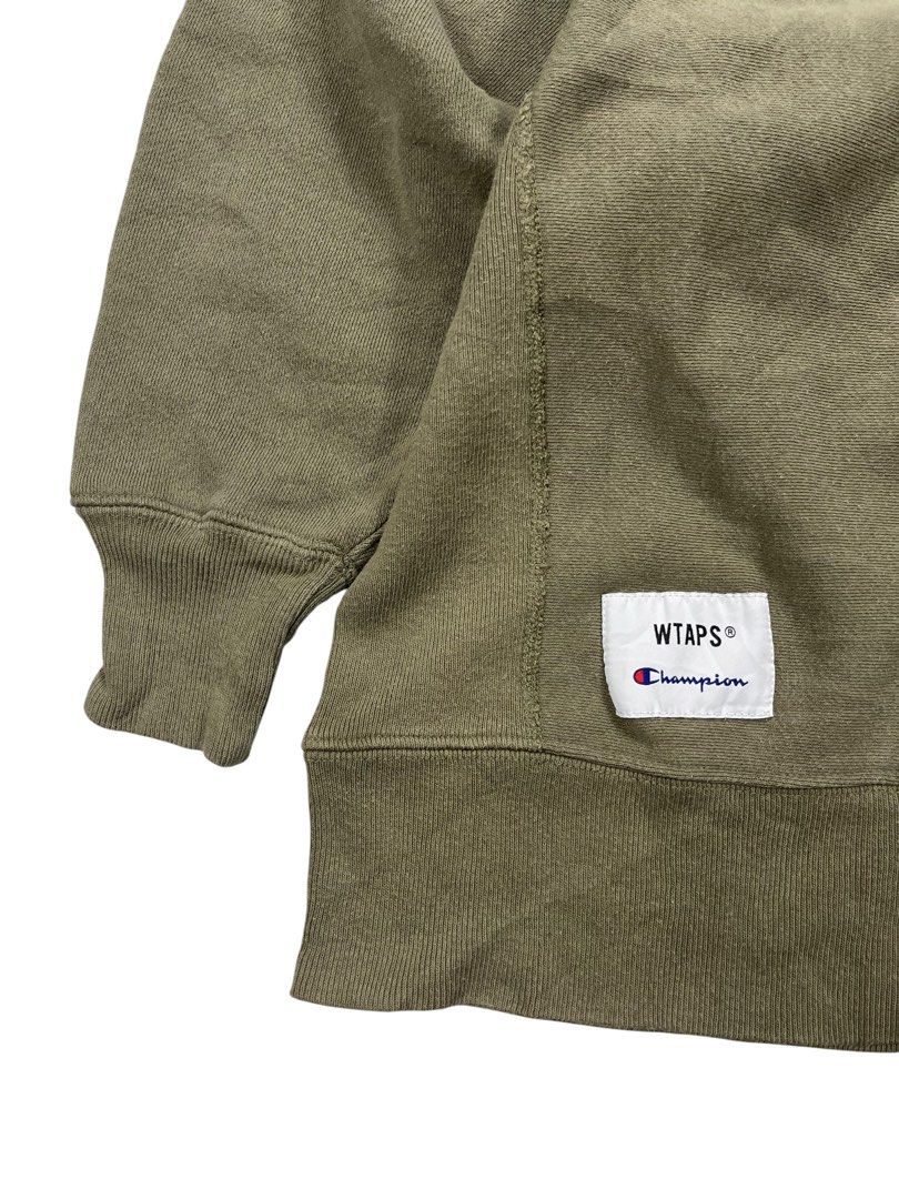 Wtaps x Champion Crewneck (Category: Coats, Jackets and Outerwear) located in Bacolod City. Submitted by piquedup.ph_v2 (Listing ID 1459859895, Image 2). Description: Wtaps x Champion Crewneck - Authentic Size: Large | 22x27 Condition: Excellent Color rate: 9.5/10 (Color may vary to lighting) Flaws: None.