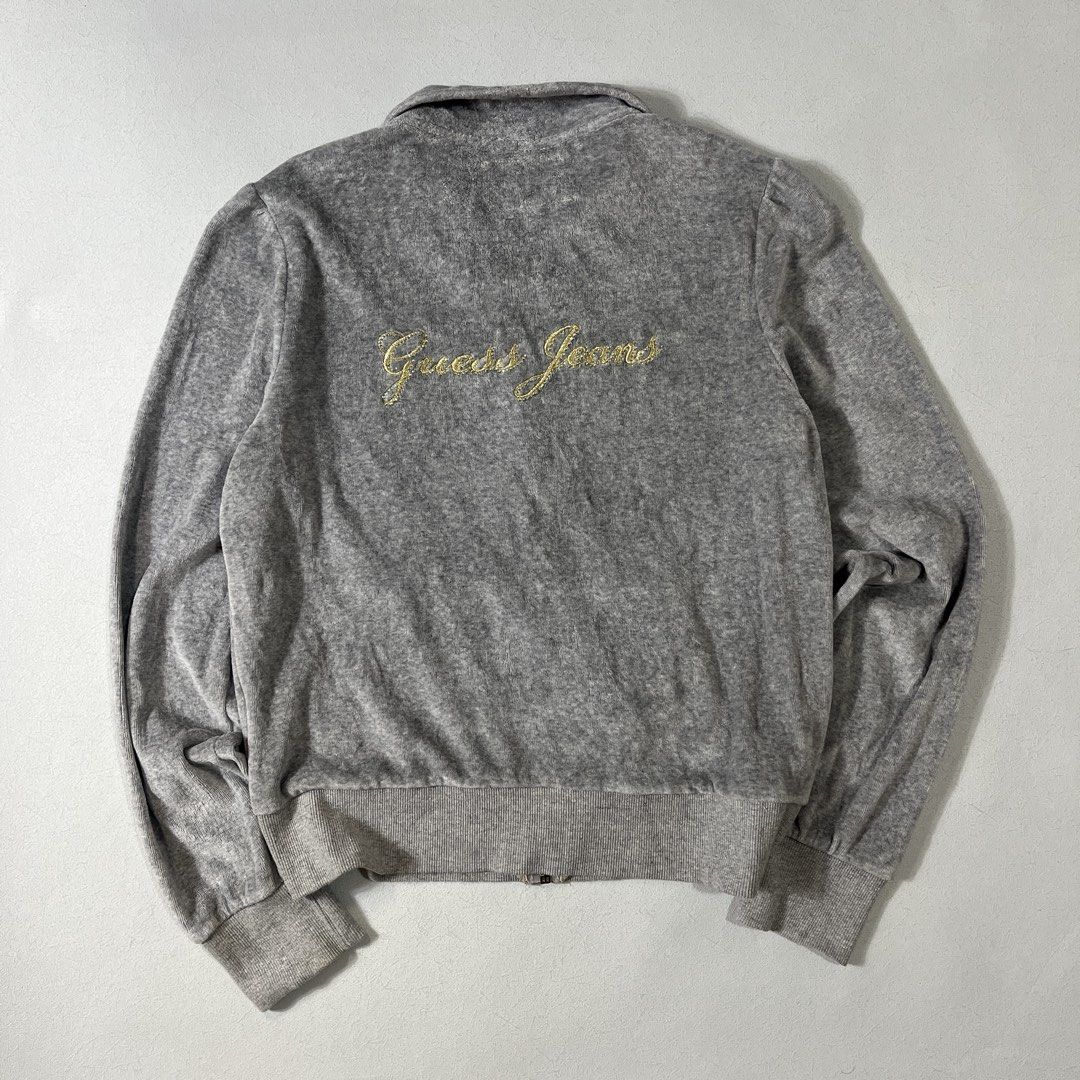 Y2k Guess Velvet Jacket (Category: Coats, Jackets and Outerwear) located in Nasugbu. Submitted by janstuffs_womens (Listing ID 1459886170, Image 3). Description: Y2k Guess Velvet Fullzip Jacket XL on tag 18.5x21 Best fit Medium or Large Womens In prestine condition - no flaw 350 only Buyer add sf.