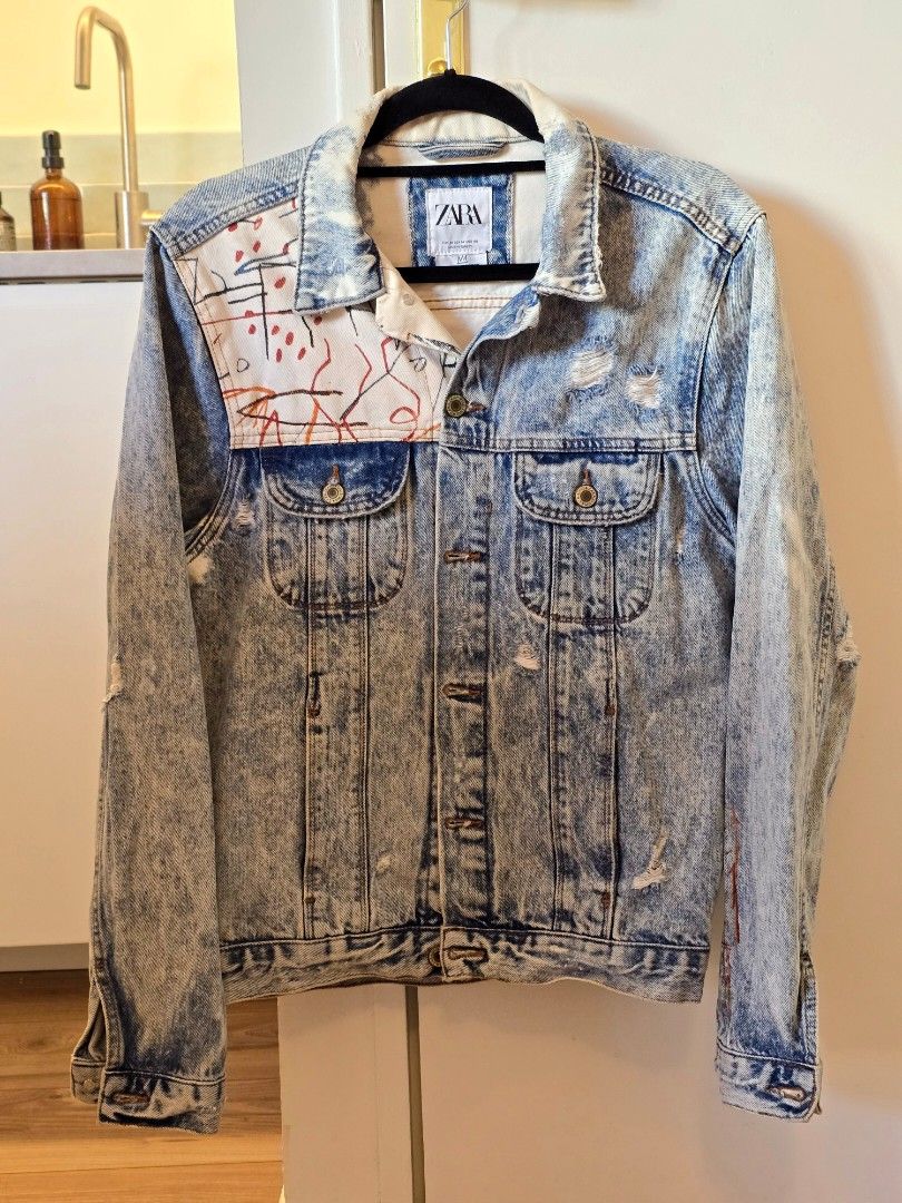 Zara Jean Michel Basquiat Denim Jacket Medium (Category: Luxury Apparel) located in Manila. Submitted by d.man (Listing ID 1459717457, Image 1). Description: for sale: - zara denim jacket - jean michel basquiat - limited and very rare - medium - almost new and no issue.