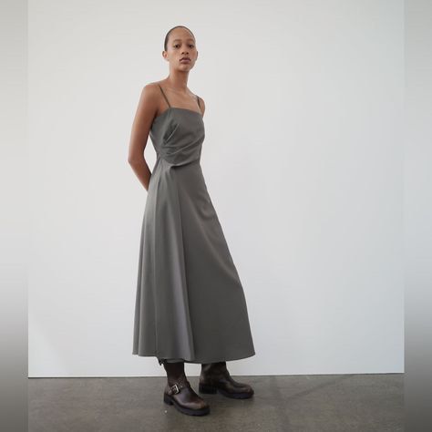 Zara Grey Spaghetti Strap Midi Dress (Category: Dresses) located in Manila. Submitted by possiblymaybe.717 (Listing ID 1459827489, Image 1). Description: - Zara Grey Midi Dress - Size: Medium (M) - Spaghetti Straps - Simple and Chic Design - Versatile: Dress up or down - Made in Morocco.
