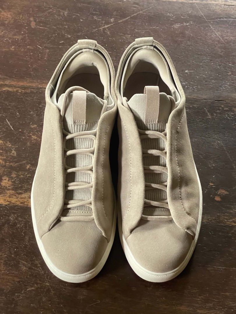 Zara Lace-up trainers (Size 42) (Category: Casual Shoes) located in Cavite. Submitted by moriah.17 (Listing ID 1459713821, Image 2). Description: Zara Lace-up trainers Size 42 Sand brown Leather upper with a split suede finish. Concealed lace-up detail. Contrast sole. Worn once.
