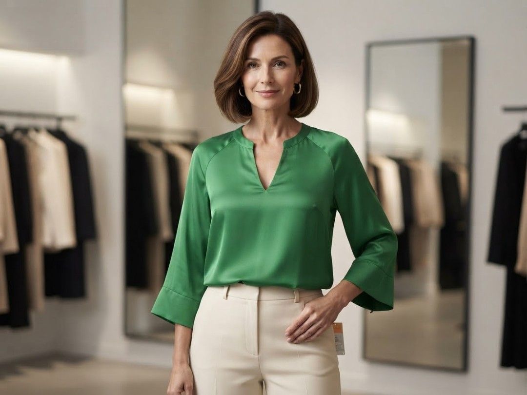 Zara Long Green Blouse (Category: Blouses) located in Santa Cruz. Submitted by deenem (Listing ID 1459708954, Image 2). Description: With Tag Bust:20(40) Lenght: 31.