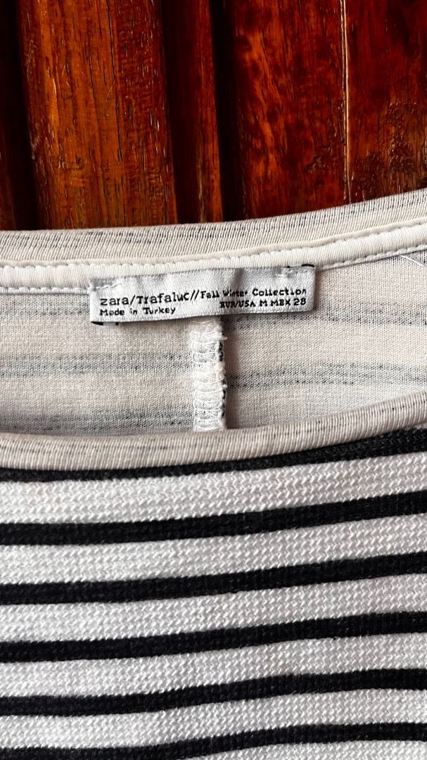 ZARA stripped top (Category: Blouses) located in Tuguegarao City. Submitted by declutterwithfran (Listing ID 1459752493, Image 2). Description: size: M MOD: JNT MOP: MariBank/ Bank Transfer.