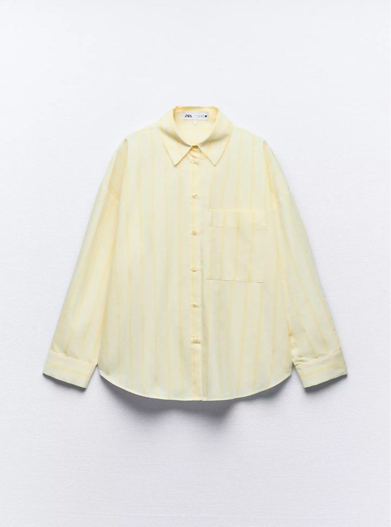 Zara Yellow Striped Longsleeve Blouse (Category: Blouses) located in Quezon City. Submitted by brownieslover123 (Listing ID 1459876384, Image 3). Description: - never used (but i removed the tag) - yellow striped blouse - zara 💕💕💕.