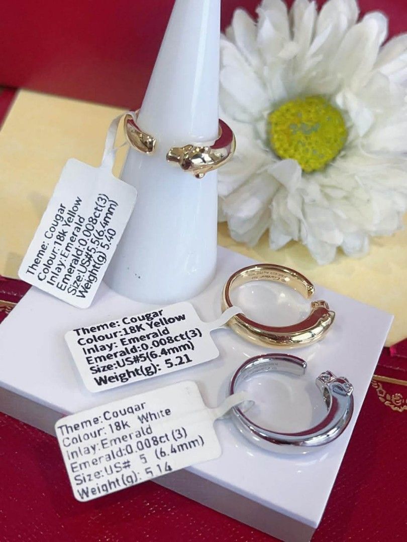 18k HongKong setting gold panthere ring (Category: Rings) located in Manila. Submitted by bhelgoldseller2ndaccount (Listing ID 1460010402, Image 2). Description: New!!✨New!!✨New!! 18k HongKong setting Gold 9300/g 💯pawnable/naisasanla 💯with high appraisal rate 💯good investment 💯Direct supplier price 👉OPEN for resellers 🌺please take time to evaluate their actual sizes and grams 👉Best panggift for all occasions ✅ Sold per grams not per piece 