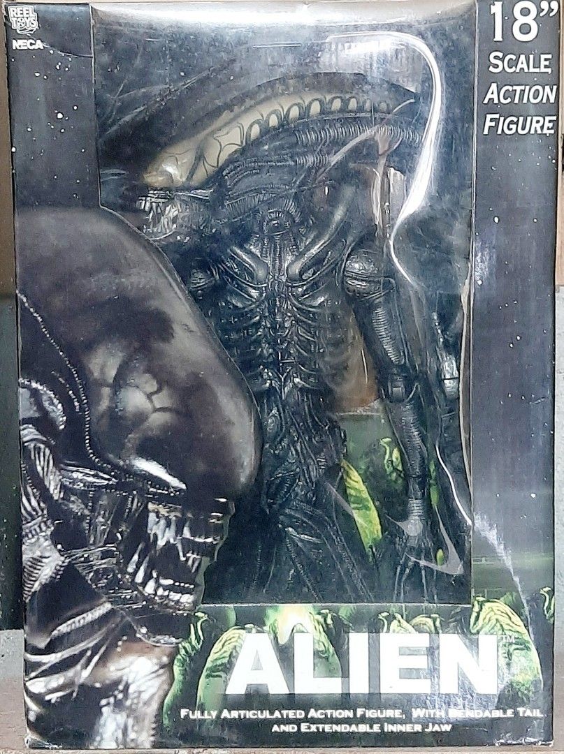 2008 NECA Classic Alien 18-inch Action Figure (Category: Figurines & Statues) located in Liloan. Submitted by angelyneroberts_171329 (Listing ID 1459966721, Image 1). Description: FOR SALE 2008 NECA Classic Alien 18-inch Action Figure DESCRIPTION : - Manufactured by NECA (Reel Toys). - NECA later released a newly sculpted 40th-anniversary version in late 2019/2020, but the classic packaging variant shown belongs to the original 2008 release. - It