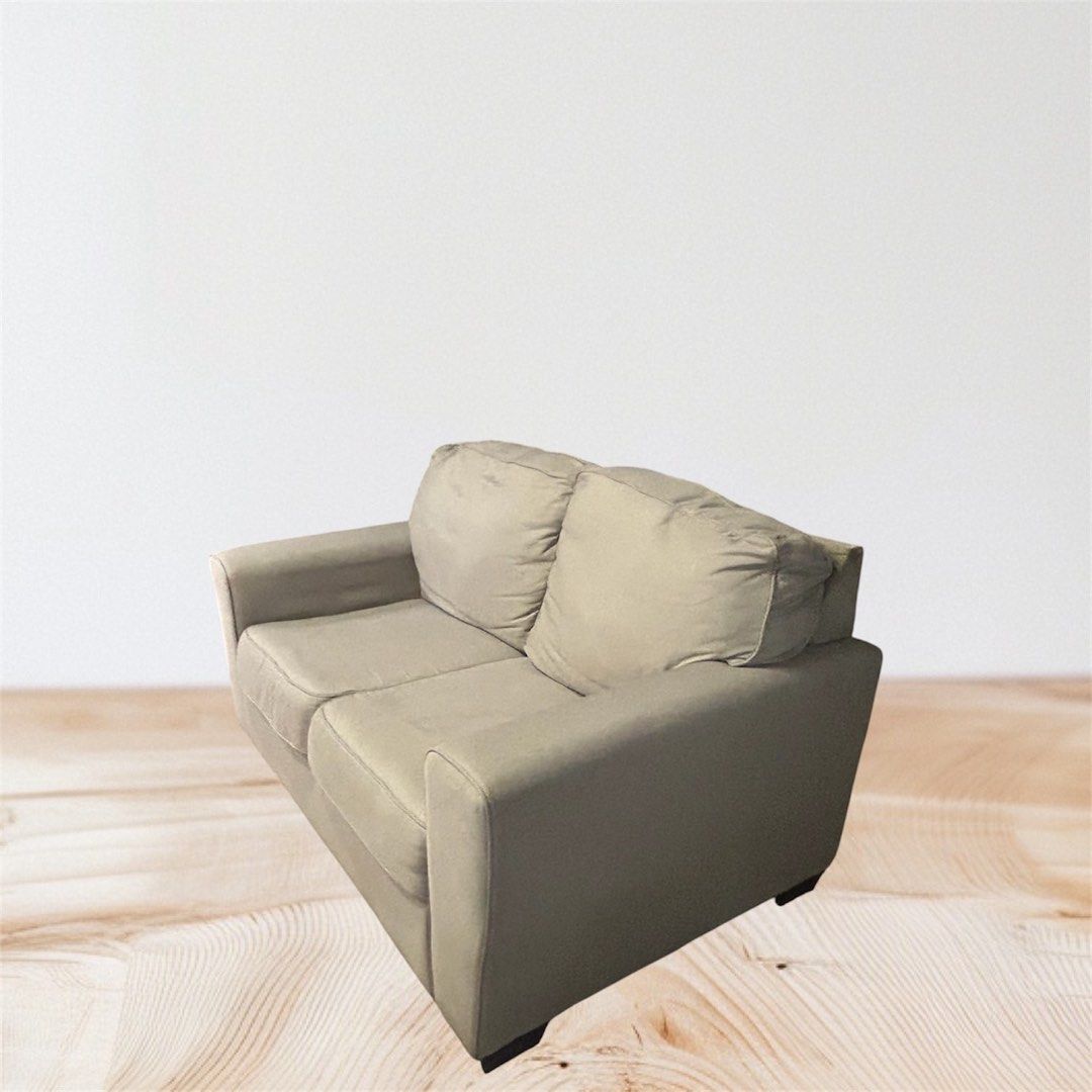 2-seater light grey sofa (Category: Sofas) located in Paranaque City. Submitted by markmywords77 (Listing ID 1460049329, Image 2). Description: - Sofa Ashley brand, great condition - Light grey 2-seater sofa - Comfortable cushions - Dimensions: 160cm (L) x 95cm (W) x 82cm (H) - Ideal for apartments or smaller living spaces.