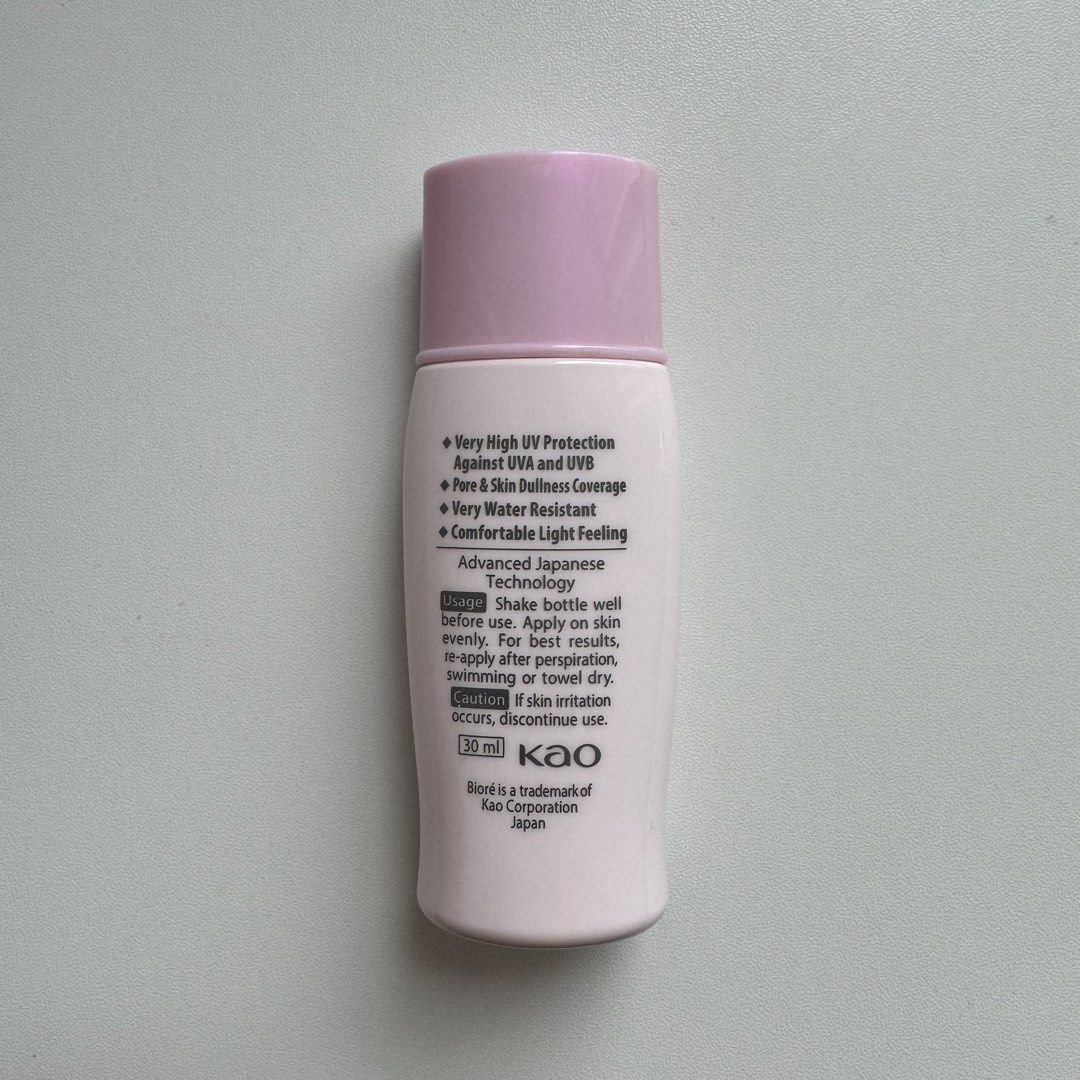 30ml biore uv bright milk — sunscreen (Category: Makeup) located in Batangas. Submitted by swuzuas (Listing ID 1459928915, Image 2). Description: wts lfb ph ☆ › used twice to try › powdery finish, really good for oily ✓ proof of ownership requests ✓ verification of legitimacy request ✗ returns, exchange, refund ✗ sensitive to used items / conditions 📍: lipa, batangas 🚚: j&t only 💵: maya , gotyme only ‼️ FREE SHIPPING NATIONWIDE IF PURCHASING A