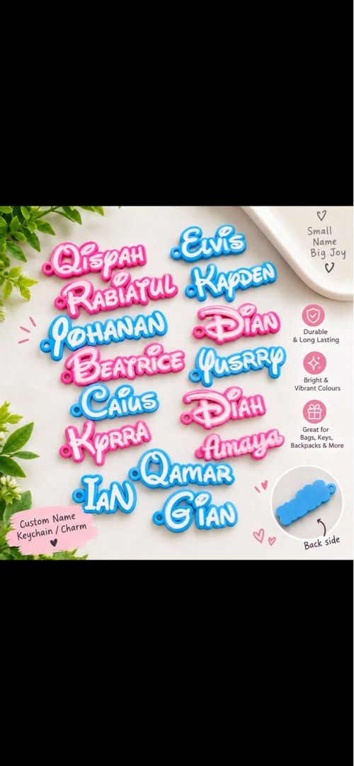 3D KEYCHAINS (Category: Handmade Craft) located in Singapore. Submitted by rina.sofani (Listing ID 1460060003, Image 1). Description: 🎁 CUSTOM 3D KEYCHAINS – PERFECT EVENT DOOR GIFTS! 🎁 Looking for a unique, affordable and personalised door gift for your next event? ❤️ ✨ Personalised with names ✨ Custom colours available ✨ 3D printed design ✨ Suitable for staff & guests ✨ Bulk orders welcome ✨ Perfect for conferences & company events ✨ Schools 
