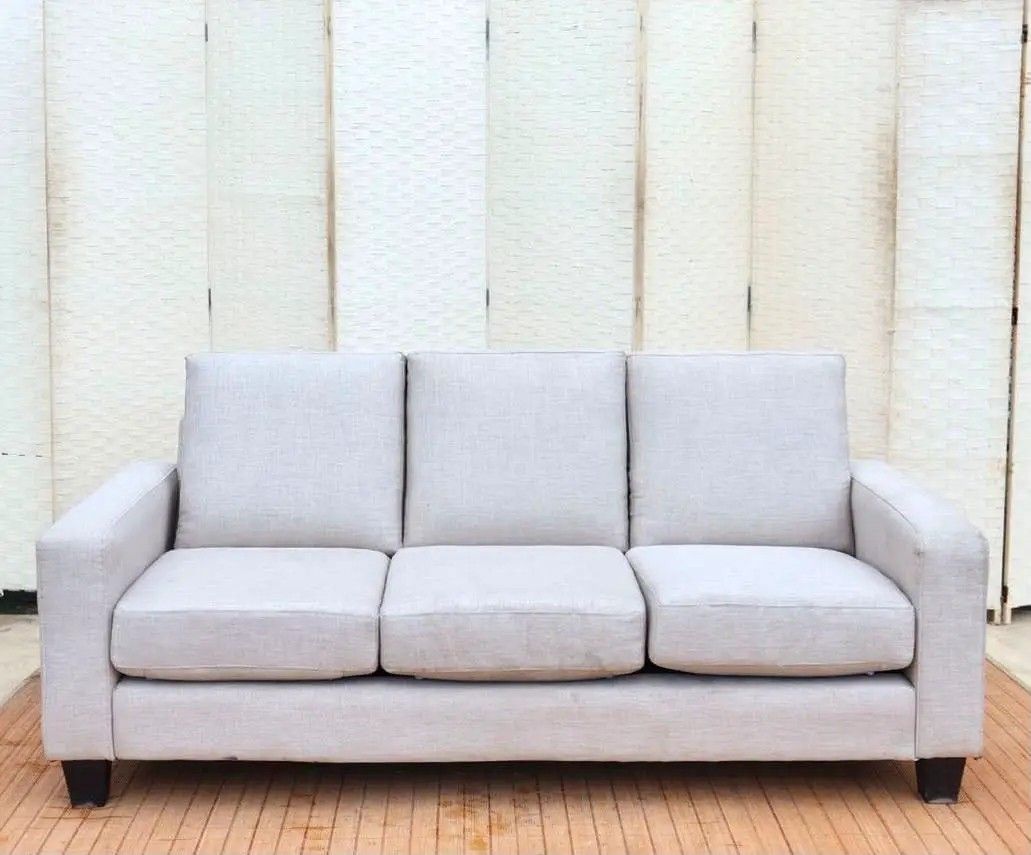 3-Seater Light Grey Fabric Sofa (Category: Sofas) located in Manila. Submitted by sarahjane_016 (Listing ID 1460032366, Image 1). Description: JAPAN SURPLUS FURNITURE 3 SEATERS SOFA IN FABRIC CUSHION WASHABLE COVER Size 72.5L x 30W x 16.5SH x 33H in inches (AS-IS ITEM) *Minimal Scratch Only IN GOOD CONDITION.