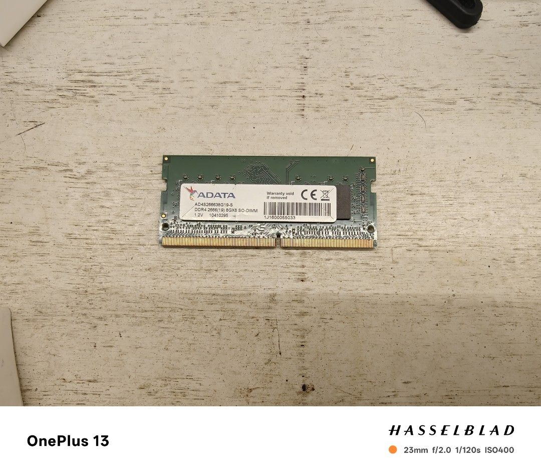 8GB SODIMM DDR4-2666 RAM (Category: Computer Parts) located in Quezon City. Submitted by ileyxd (Listing ID 1460085182, Image 1). Description: Tinanggal ko lang netong January 2026 doon sa lumang office laptop ko since pinalitan ng bago yung gamit ko. 8gb lang kase at medyo pumipiyok na sa workload ko kaya dinagdagan ko neto. Since isasauli ko na yung old laptop tinanggal ko na din siya. Wala na din pan test, so buy it at your own risk. Pwede mee