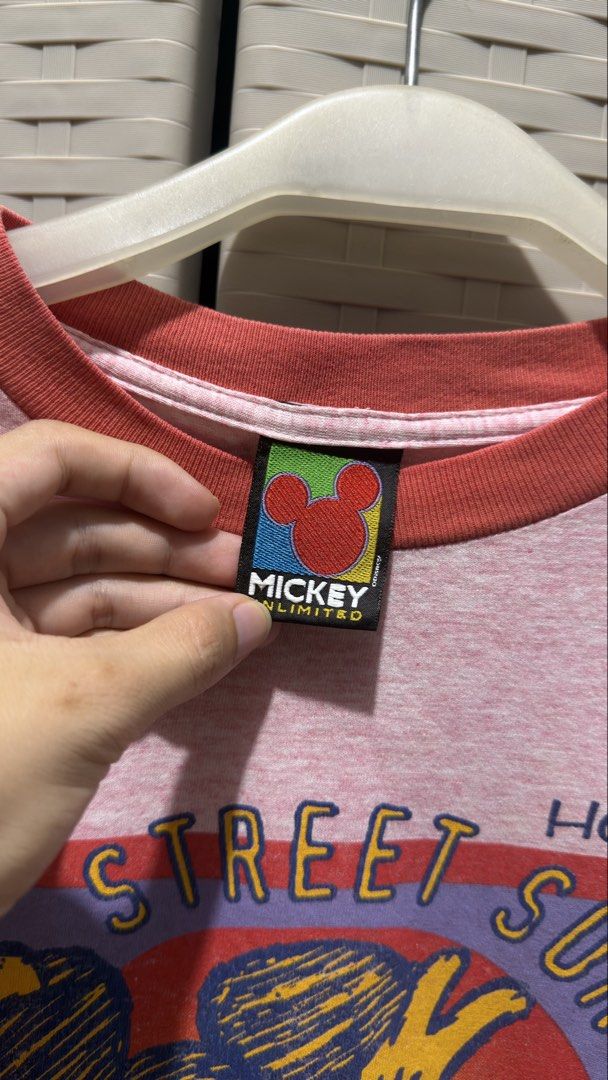 90s Disney Ringer Tee (Category: Tshirts & Polo Shirts ) located in Manila. Submitted by goodhumanbeing (Listing ID 1460090745, Image 3). Description: 20.5x26 Vintage Mickey Mouse Tee Minimal crack prints.