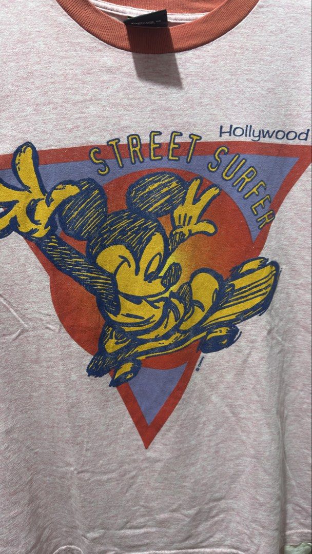 90s Disney Ringer Tee (Category: Tshirts & Polo Shirts ) located in Manila. Submitted by goodhumanbeing (Listing ID 1460090745, Image 2). Description: 20.5x26 Vintage Mickey Mouse Tee Minimal crack prints.
