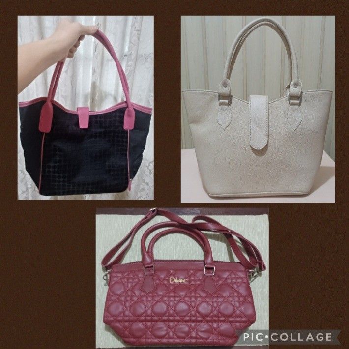 👜 3-Piece Bag Bundle — Versatile Styles for Every Occasion! (Category: Tote Bags) located in Quezon City. Submitted by wjmae (Listing ID 1459969428, Image 1). Description: All 3 in Great Condition — Perfect Mix of Casual, Work & Elegant! 🛍️ What You Get 🖤🩷 1. Black & Pink Tote Bag - Spacious everyday tote — black body with bold pink handles & trim ​ - Lightweight, durable fabric — ideal for work, school, or errands ​ - Open top design, easy a