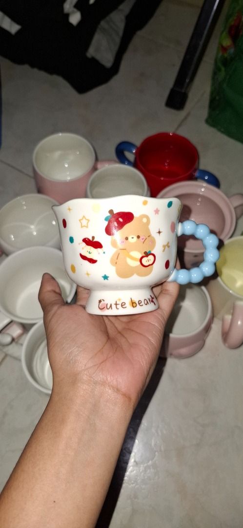 ☕ Kawaii Cute Bear Ceramic Cup (Category: Coffee & Tea Tableware) located in Caloocan City. Submitted by warmfalcon.74f8b8 (Listing ID 1460028612, Image 1). Description: ☕ Kawaii Cute Bear Ceramic Cup 🐾Level up your home cafe aesthetic with this super cute bear mug! Features a lovely scalloped rim and a fun bubble/beaded handle. Great gift for bear lovers! 🎁.