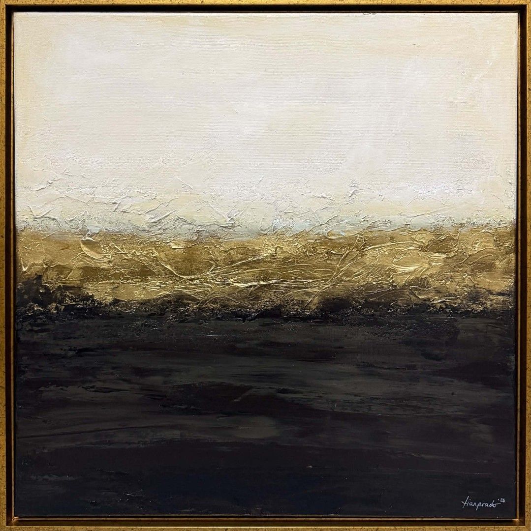 Abstract Painting "Golden Passage" (Category: Art & Prints) located in Quezon City. Submitted by obranitian (Listing ID 1460103595, Image 3). Description: Size: 24 x 24 inches/ 60 x 60 cm Acrylic paint with varnish finishing On stretched Canvas with gold floating frame With COA Ready to Display Pm me for details.