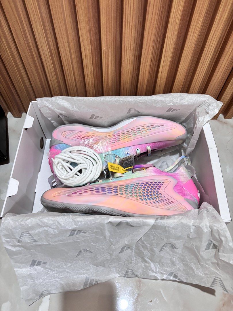 ADIDAS ANTHONY EDWARDS 1 LOW TRAINERS (Category: Sneakers) located in General Trias. Submitted by kibuloid (Listing ID 1460057636, Image 1). Description: - Brand New - Color code 3ssb - Unique pastel tie-dye colorway - Comes with original box - Includes extra laces.