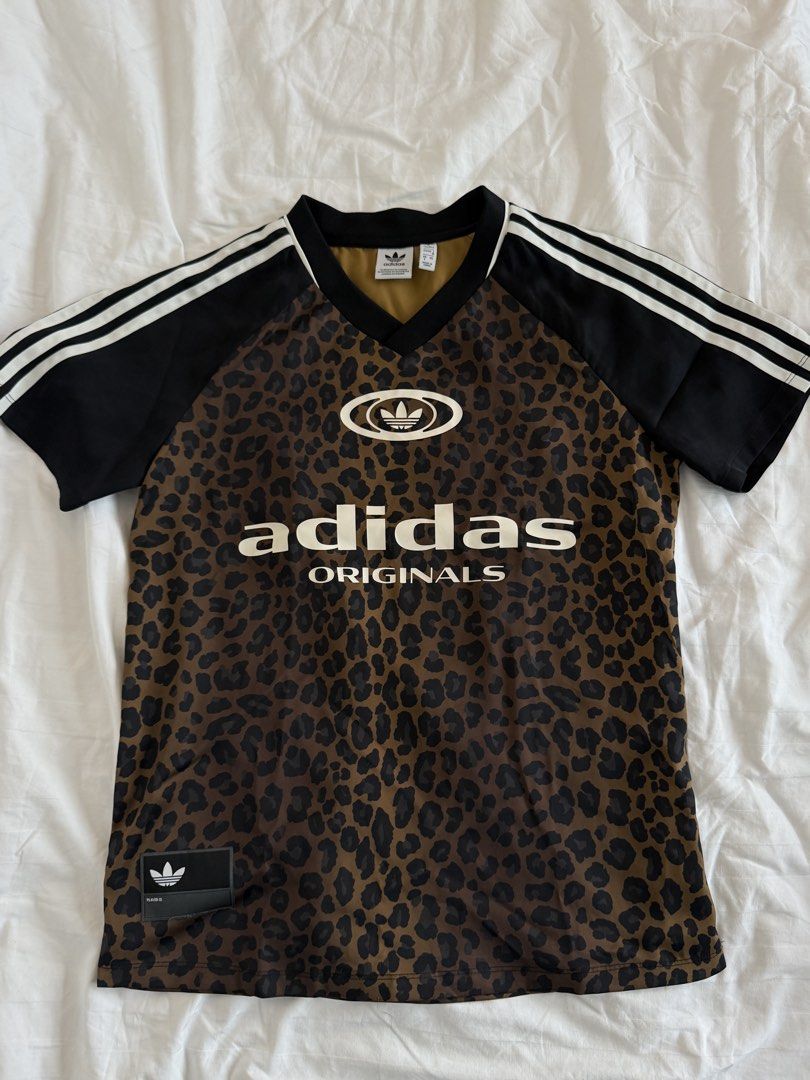 Adidas leopard jersey (Category: Shirts) located in Mandaluyong City. Submitted by outofstoragewtf (Listing ID 1459989836, Image 1). Description: - bought for 4,300 - worn once - size xs - 100% authentic - adidas leopard jersey.
