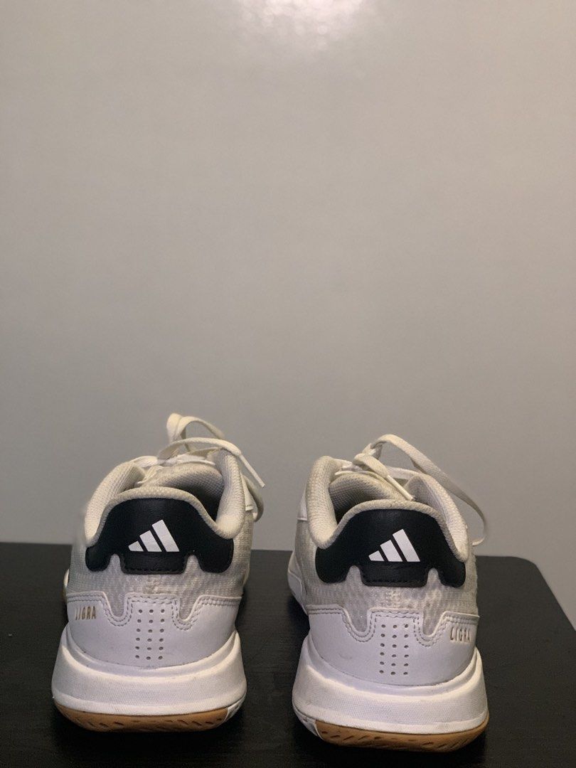 Adidas Ligra Gum Sole (Category: Sneakers) located in Baguio. Submitted by preloved_finds18 (Listing ID 1459968087, Image 2). Description: ORIGINAL/AUTHENTIC - White Adidas Ligra sports shoes - Classic black Adidas stripes - Gum sole for excellent grip - Ideal for indoor sports or casual wear - Size: 39.5 EU / 245 JP / 240 CHN -bought from Toby's SM Baguio -the box had to be thrown away because it started accummulating mold due to high humidity h