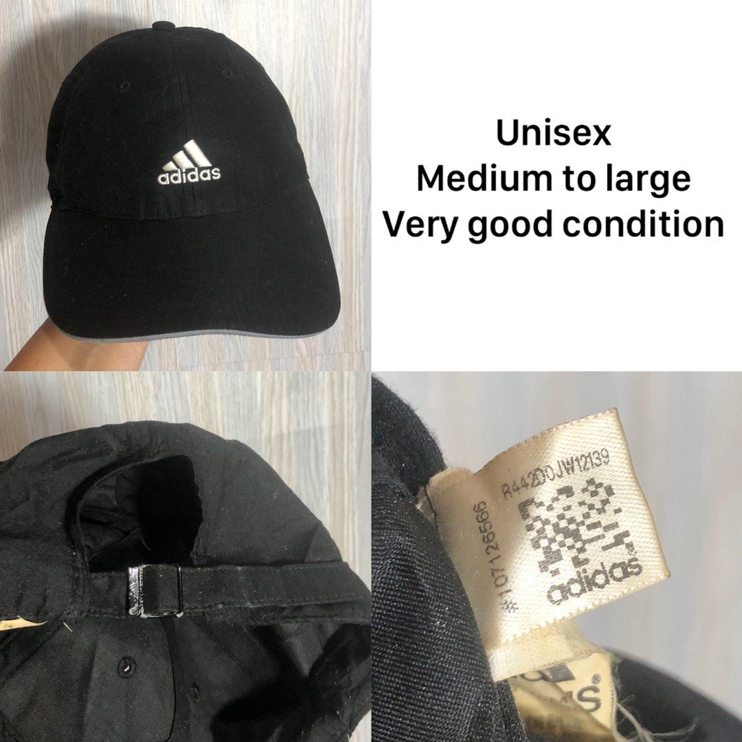 Adidas Unisex Black Cap Medium to Large (Category: Caps & Hats) located in Montevista. Submitted by rdthriftshub (Listing ID 1460064800, Image 1). Description: - Black Adidas Cap - Fits Medium to Large sizes - Adjustable strap at the back - Simple and classic design - Great for everyday wear.
