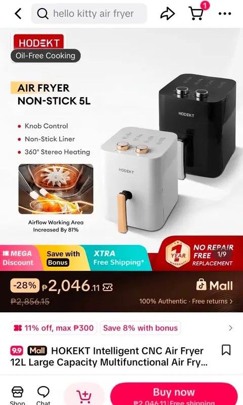 Air Fryer (Category: Fryers) located in Marikina City. Submitted by lilyella_nicole (Listing ID 1459924568, Image 2). Description: .