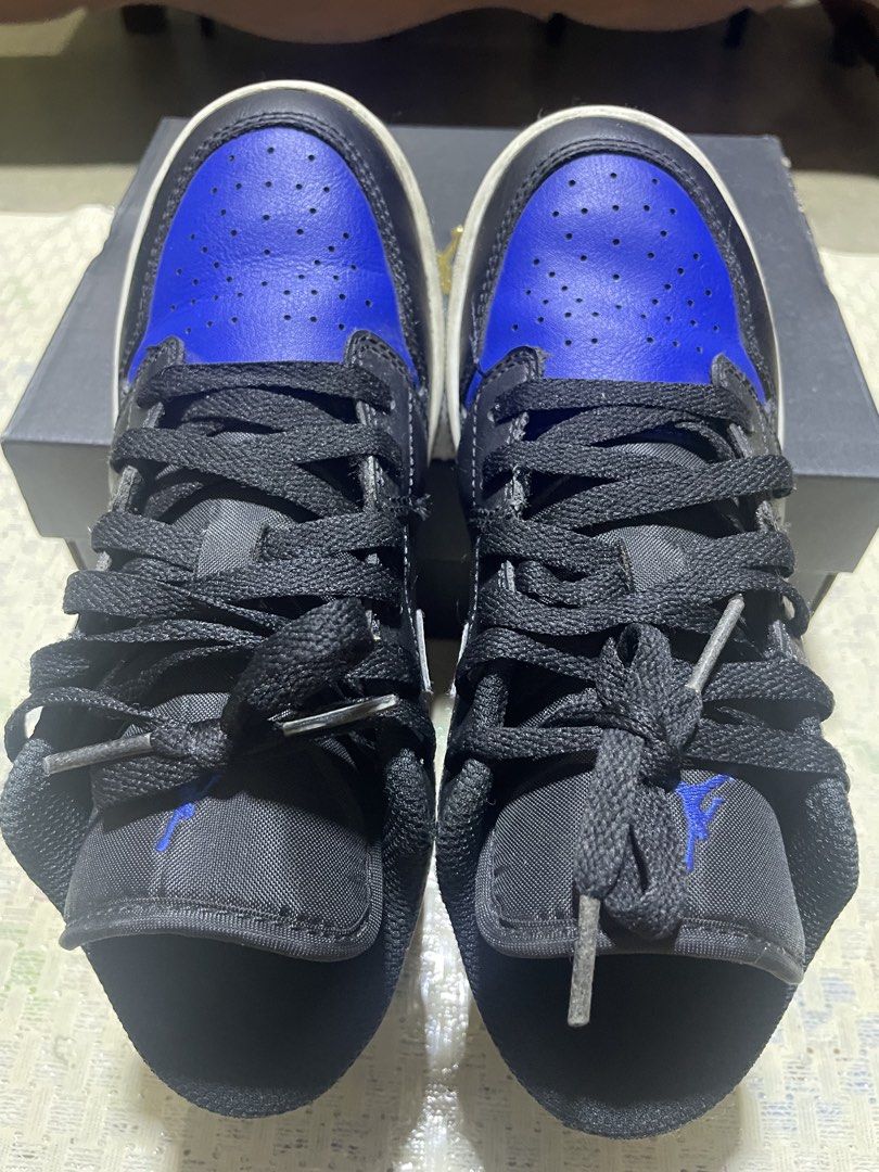 Air Jordan 1 Low Royal Blue Black (Category: Babies & Kids Fashion) located in Quezon City. Submitted by faypayabo (Listing ID 1459990296, Image 1). Description: - Classic Air Jordan 1 Low - Royal blue and black colorway - Leather upper with toe box perforations - White midsole and black outsole - Ideal for everyday wear - Comes with original box - For Grade School.