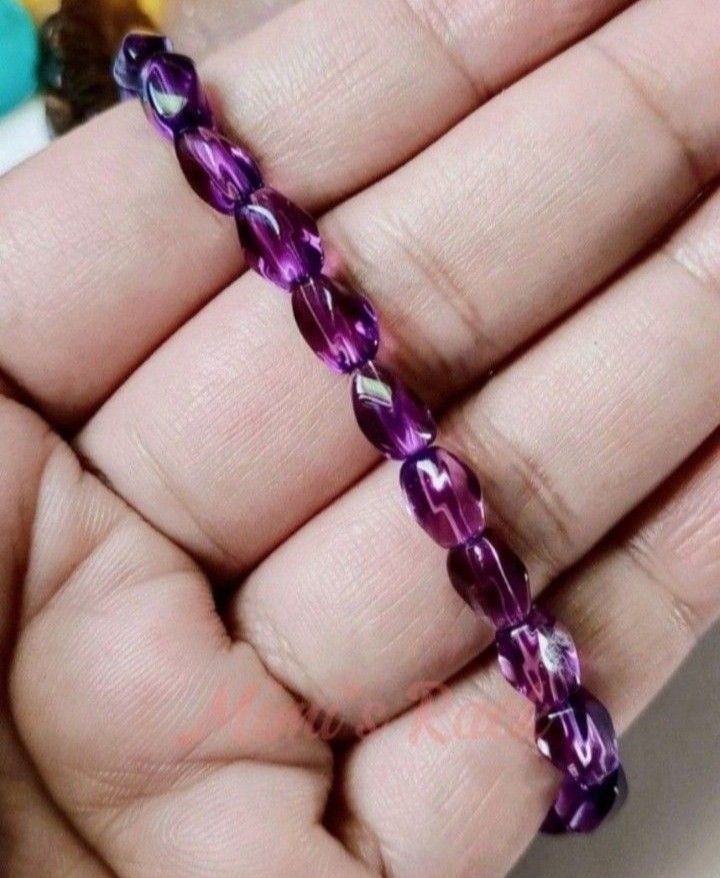 AMETHYST NATURAL STONE BRACELET TWISTED BARREL DESIGN (Category: Bracelets) located in Taguig. Submitted by mimisrack (Listing ID 1459961147, Image 3). Description: 💜A graceful crystal bracelet with calming purple beauty and elegant twisted details -Amethyst is believed to promote peace, emotional balance, intuition, stress relief, and protective energy while helping calm the mind and spirit -Elegant mystical vibe with soothing lavender crystal 
