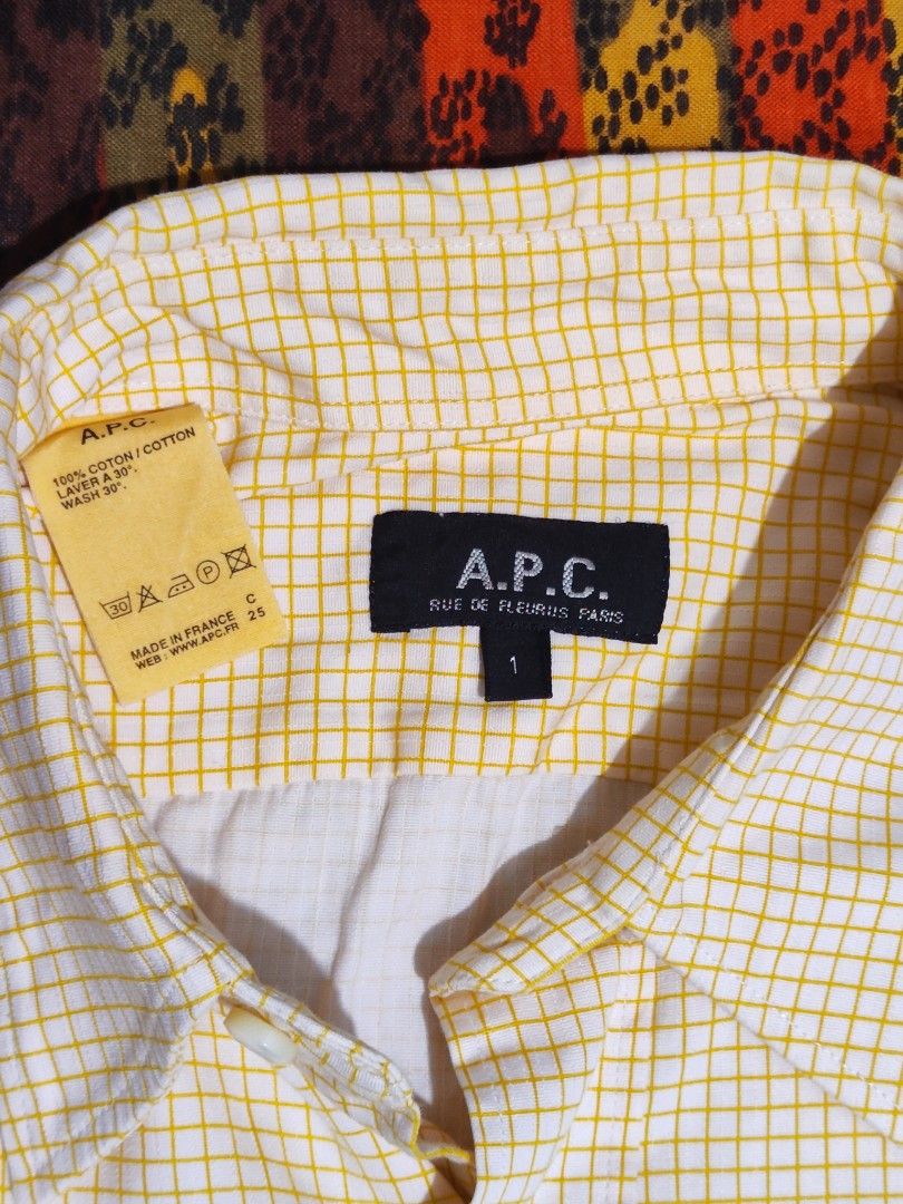 A.P.C. Rue De Fleurus Paris, Checkered, Button down shirt (Category: Luxury Apparel) located in Baguio. Submitted by damit_pang_tao (Listing ID 1460093093, Image 3). Description: A.P.C. Rue De Fleurus Paris checkered button down shirt Size on tag: 1 (Small, US) Dimensions: L28xW21xS25 Condition: excellent 9/10 (no hidden issues) Mine: 1280+sf Disclaimer: Damit Pang Tao is not affiliated or connected to the brand mentioned above or any posts this 