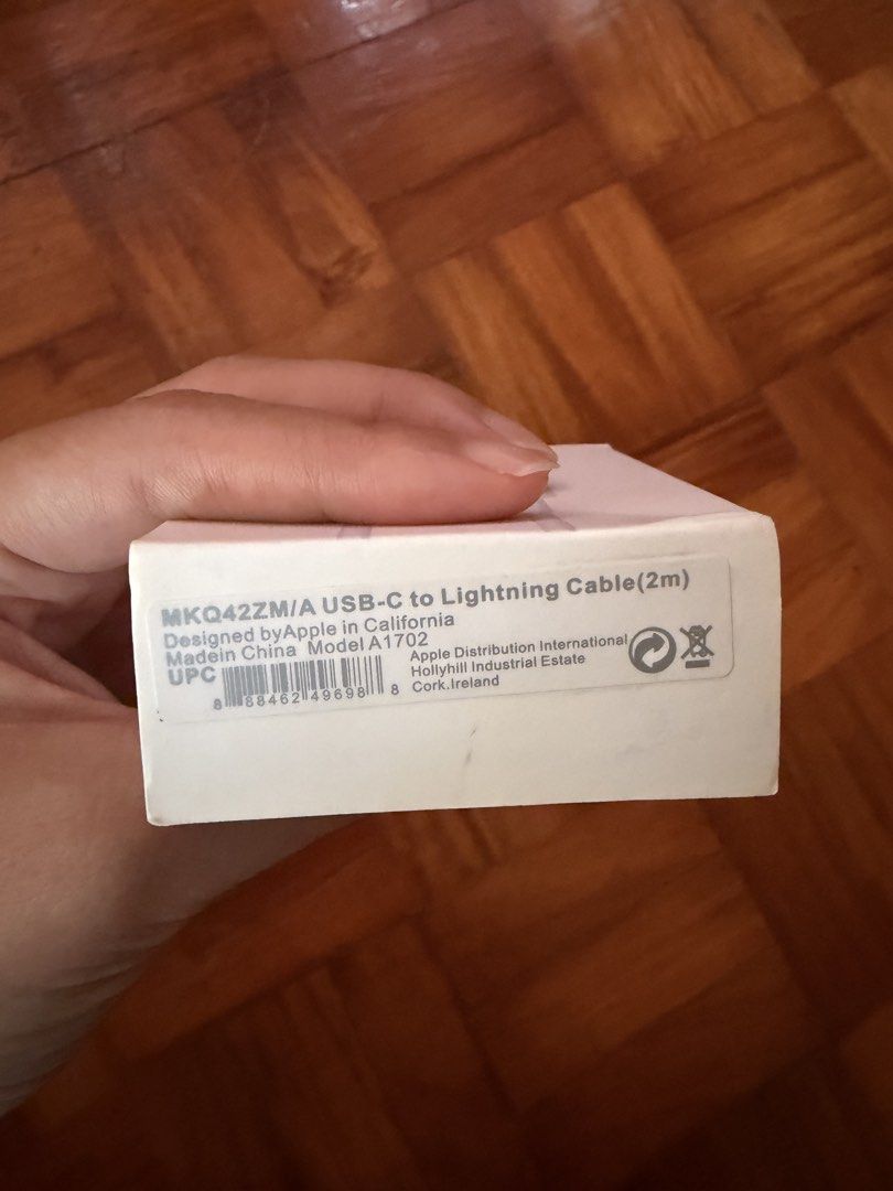 Apple Cable USB-C to Lightning (Category: Chargers & Cables) located in Quezon City. Submitted by cbendicion (Listing ID 1459917783, Image 3). Description: - Brand new, sealed Apple USB-C to Lightning Cable - Length: 2 meters - Connects USB-C devices to Lightning devices - Original Apple product, designed in California Loc: timog quezon city Spare cable of my old phone .