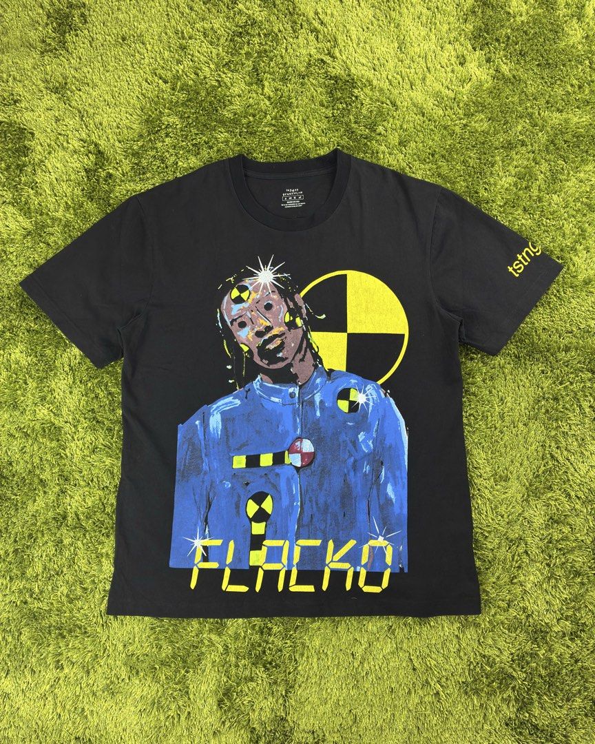 ASAP ROCKY Testing in Progress Tee (Category: Tshirts & Polo Shirts ) located in Lucena. Submitted by shopdotmane (Listing ID 1460025982, Image 1). Description: ASAP ROCKY Testing in Progress Tee Large on tag 22 (width) x 29 (length) 9/10 condition Minor hairline cracks .