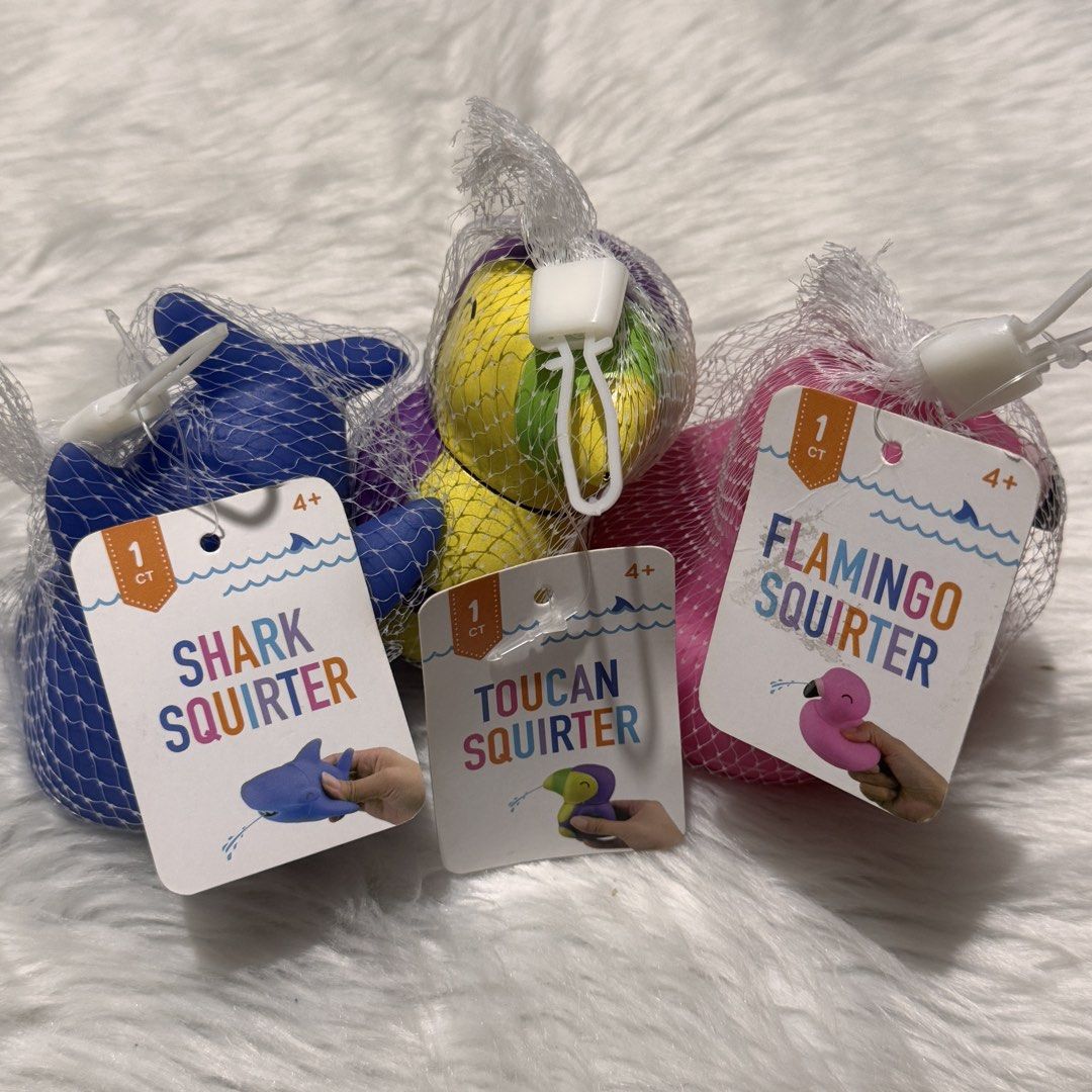 Assorted Squirter (179 each) Flamingo, Shark, Toucan (Category: Infant Playtime) located in Las Pinas. Submitted by defg35 (Listing ID 1459952164, Image 1). Description: Brand new US bought .