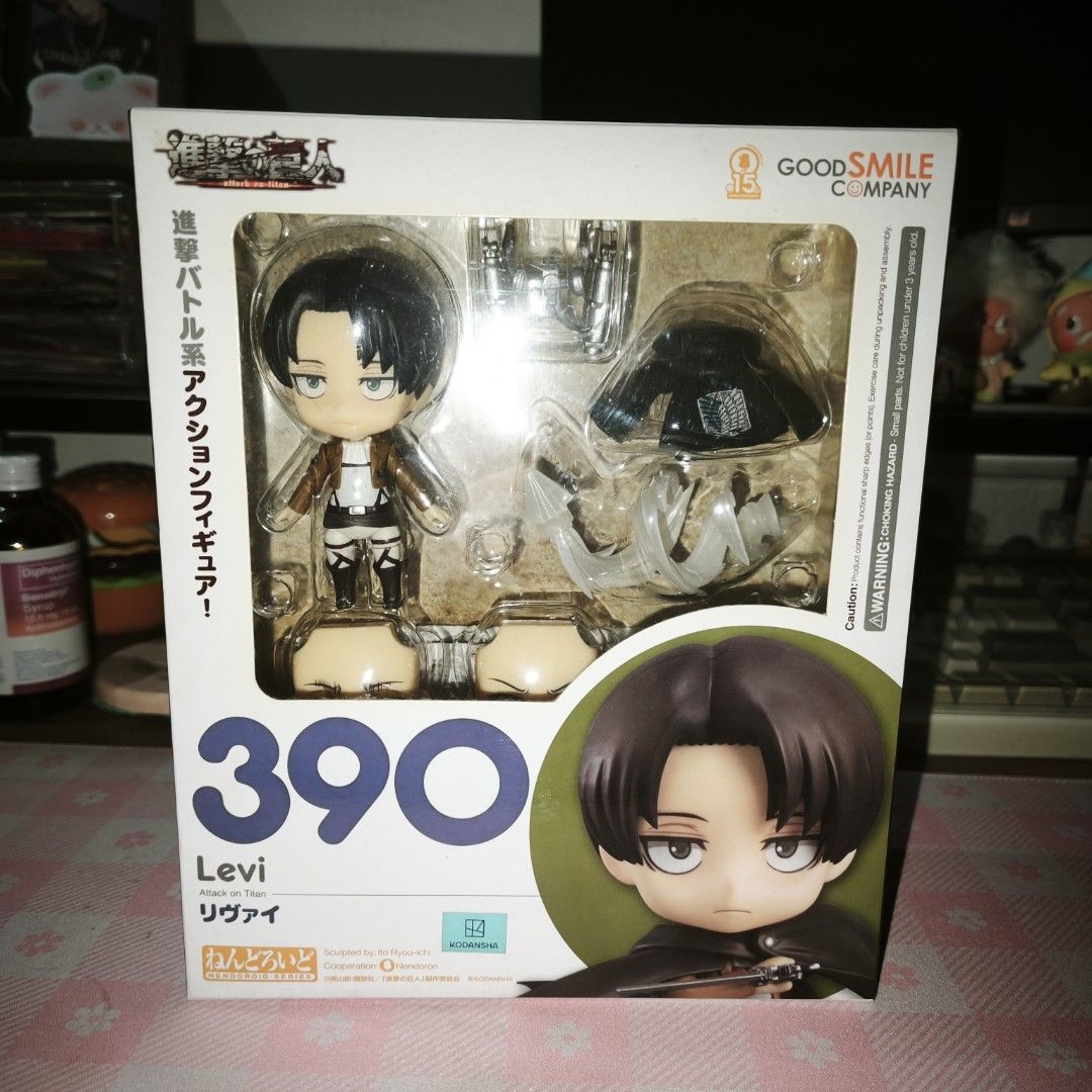 Attack on Titan — Levi Ackerman Nendoroid 390 (Category: Figurines & Statues) located in Manila. Submitted by februaryjeong (Listing ID 1459969609, Image 1). Description: 1. ALL ITEMS are opened/unboxed and were handled once or twice. 2. ALL ITEMS are original & authentic. 3. ALL NENDOROID PARTS are complete. 4. ALL NENDOROID BOXES (except Levi's) come with individual acrylic protectors. Both the figures and boxes are in mint condition..