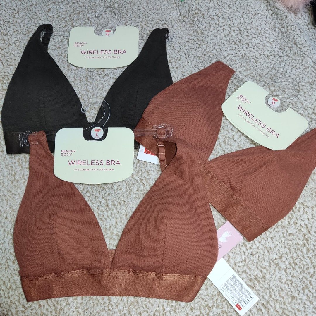 Bench Body wireless bra (Category: Undergarments & Loungewear) located in Pasig City. Submitted by jlo.lasenza (Listing ID 1460028559, Image 2). Description: Brandnew with tags Bench Body wireless bra 250 each original price 339.75 sizes avail: Small- 32A,B Medium- 34A,B,C Large- 36A,B,C.
