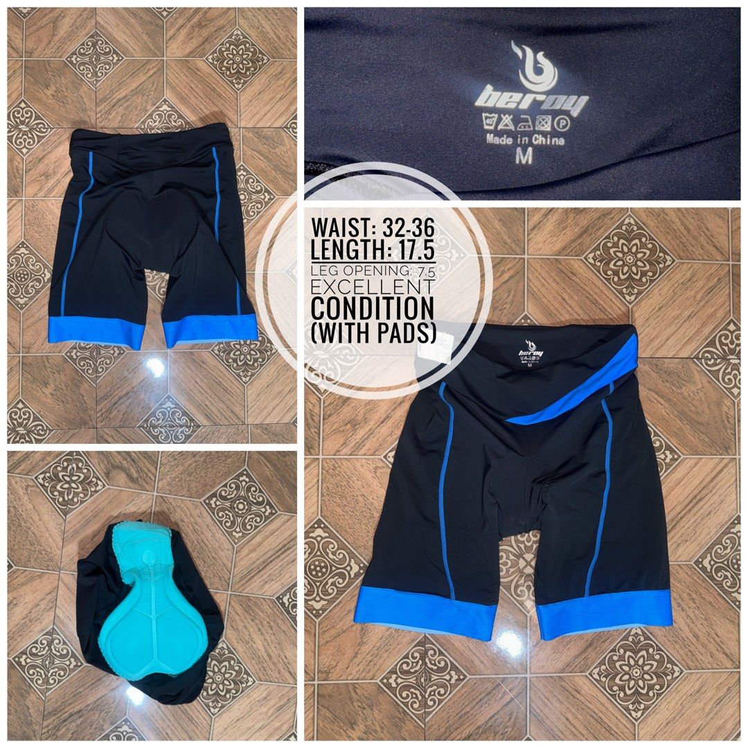 Beroy Padded Cycling Shorts (Category: Activewear) located in Taguig. Submitted by jayveealfaro12 (Listing ID 1459930540, Image 1). Description: Sizes and Condition indicated at the photo description.