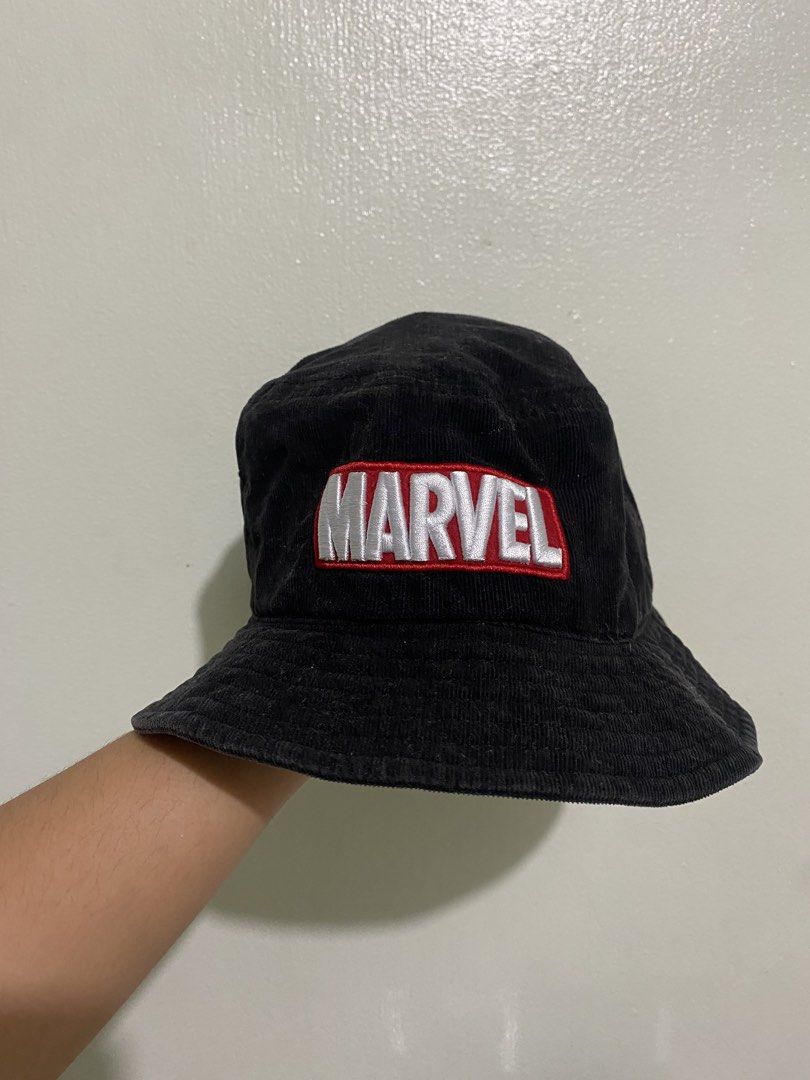 Black Corduroy Marvel Logo Bucket Hat (Category: Caps & Hats) located in Manila. Submitted by nicolezald25729 (Listing ID 1460096692, Image 2). Description: - Black corduroy bucket hat - Features iconic Marvel logo embroidery - Made from Japan -100% cotton - Perfect for Marvel fans - Ideal for sunny days or adding style to any outfit - Easy to wear and fashionable 📍Loc: Parañaque 💸Mop: Maribank 🚚Mod: Lalamove .