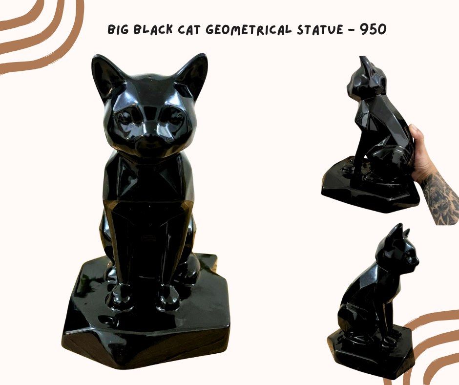 Black Geometrical Cat Figure (Category: Other Home Decor) located in Pasig City. Submitted by homeyvibesph (Listing ID 1460103116, Image 1). Description: .