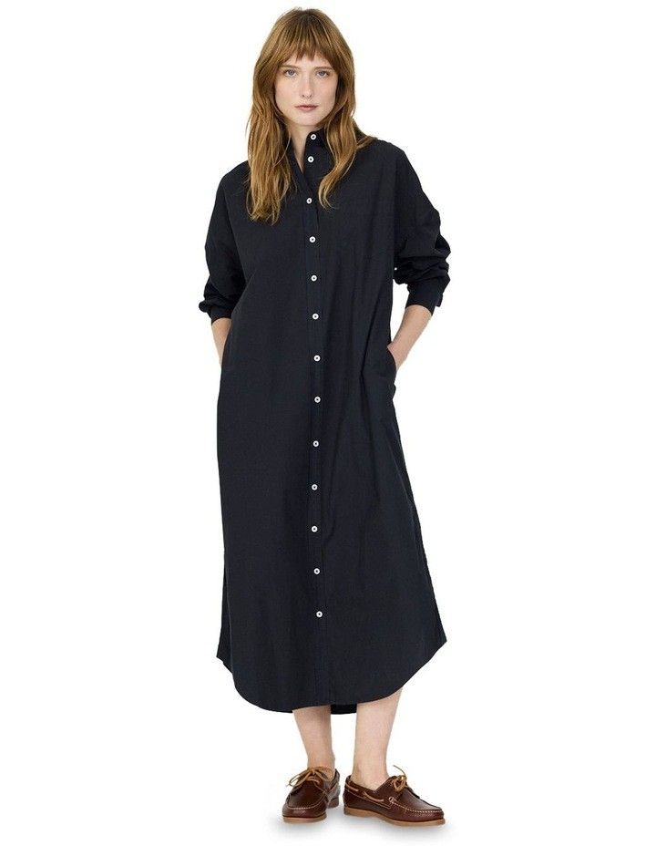 Black Long Sleeve Button Down Shirt Dress (Category: Dresses) located in Cebu City. Submitted by violacloset (Listing ID 1459919207, Image 3). Description: measurements when lay flat: shoulder: 18 inch bust : 20 inch waist: 20 inch length: 44 inch arm width 9 1/2 length 20.