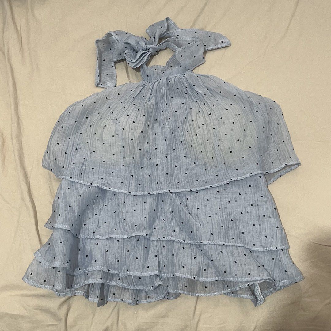 Blue Polka Dot Layered Halter Top (Category: Blouses) located in Manila. Submitted by julianasclozet (Listing ID 1459910433, Image 3). Description: used once .